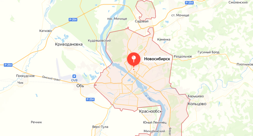 Карта Новосибирска - Ремонт бытовой техники Indesit в Новосибирске